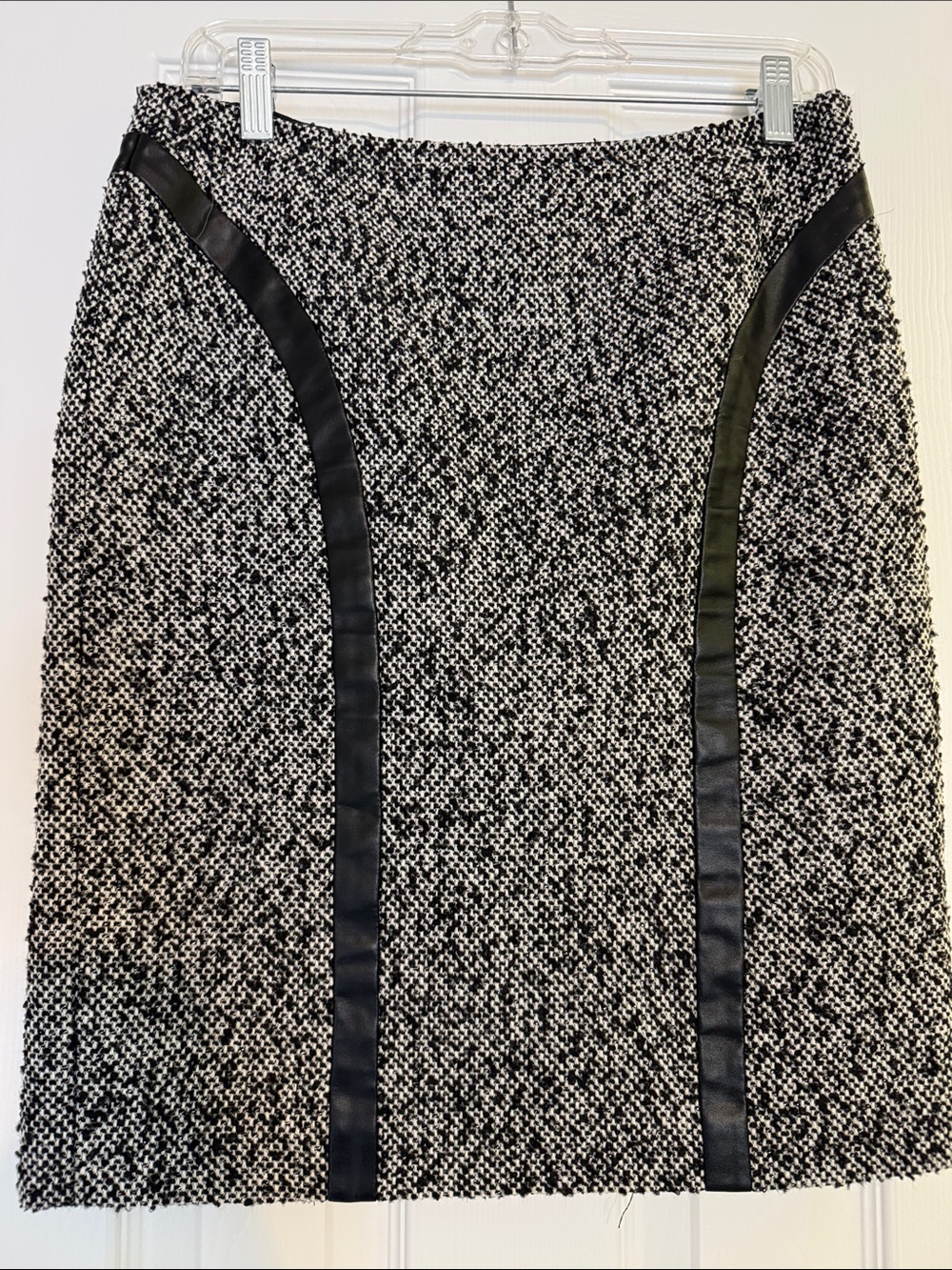 Rafaella Black & White Tweed Pencil Skirt with Black Trim